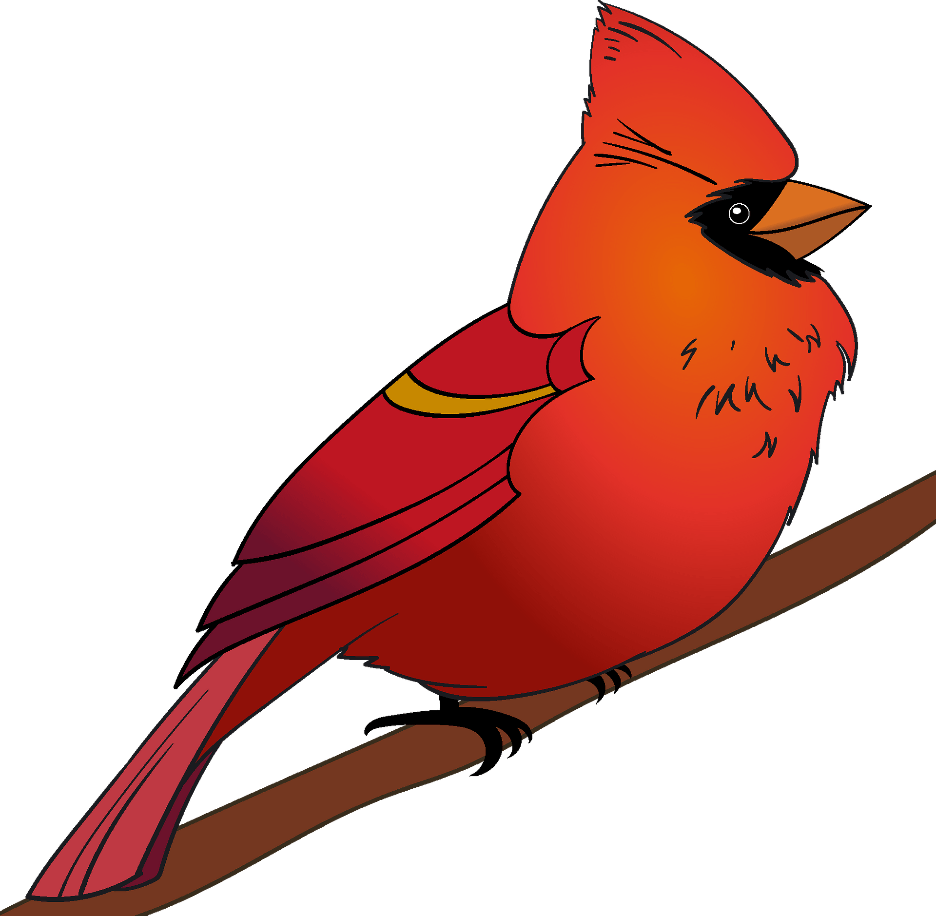 red cardinal playing baseball Royalty Free Vector Clip Art