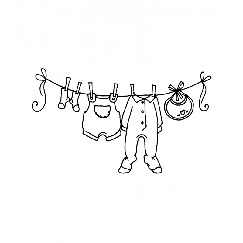 Vector Baby Clothes On Clothesline Stock Illustration - Download - Clip ...