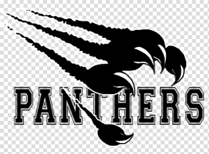 Black panther head with claw marks and bold "PANTHERS" text on transparent background.