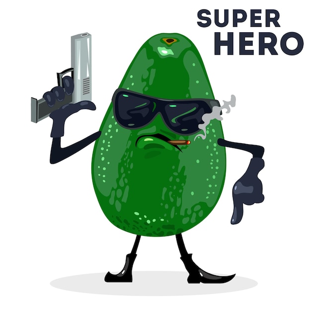 Avocado Super Hero - Fun Cartoon Character for Memes & Merch