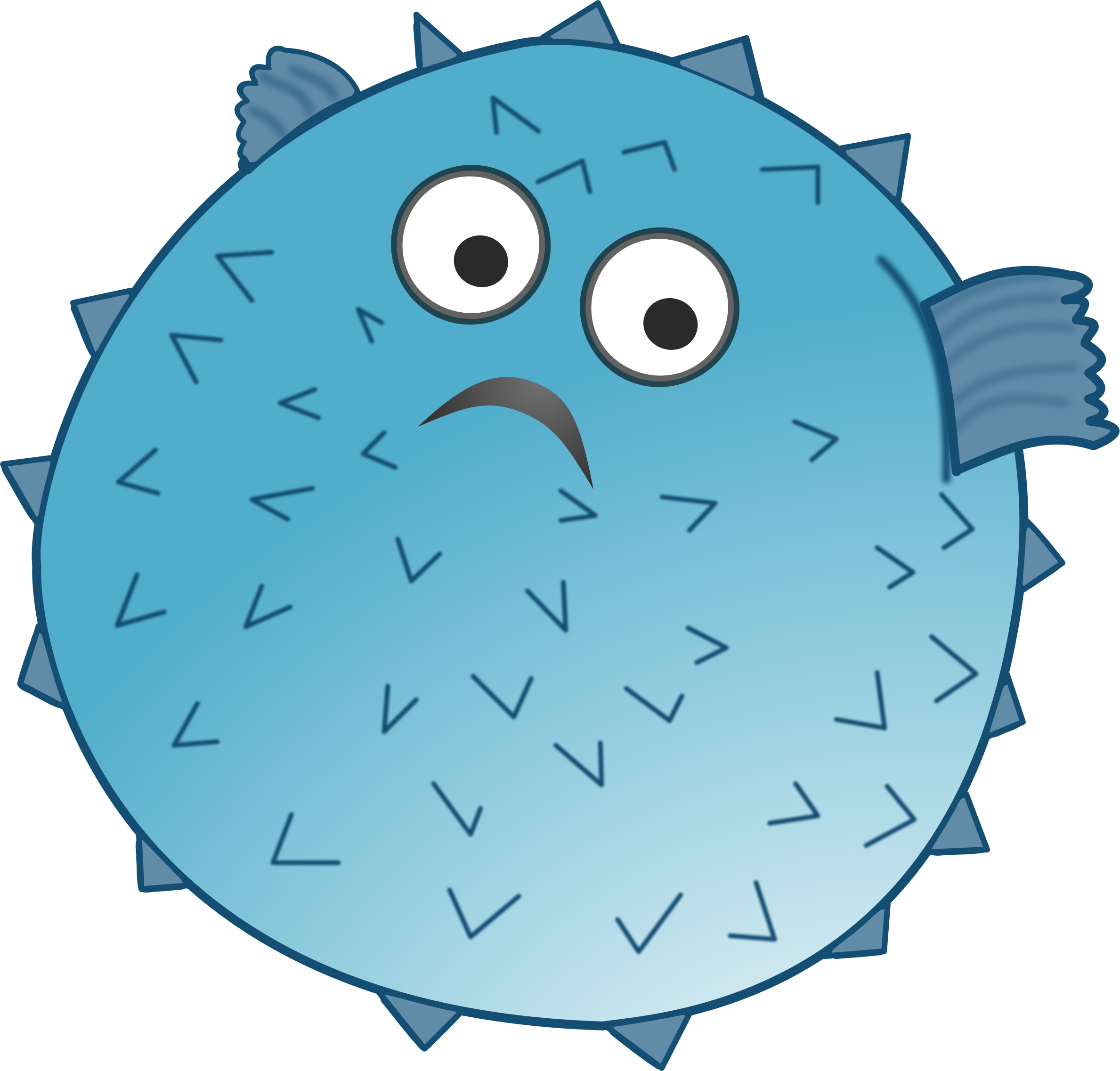 Cartoon Pufferfish Illustration - Playful & Expressive Sea Creature Art