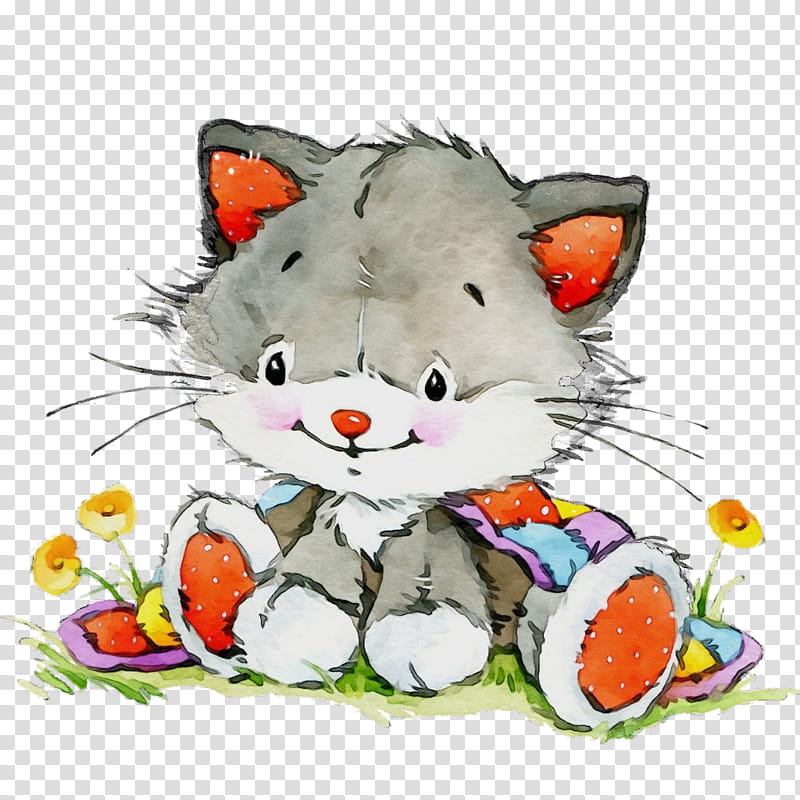 Adorable Watercolor Kitten Illustration - Free PNG Download