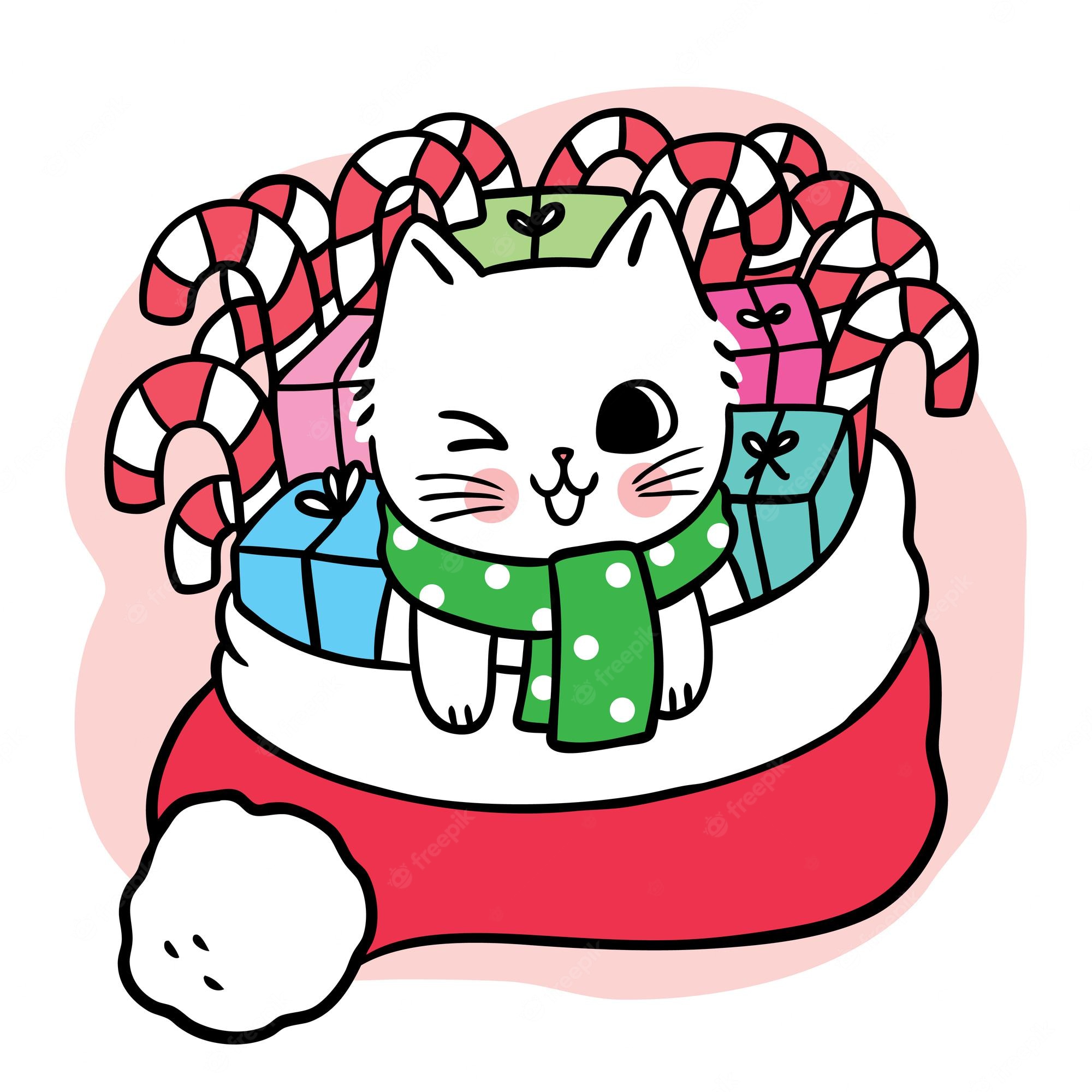 Cute cat with gifts boxes clipart. Free download transparent .PNG ...