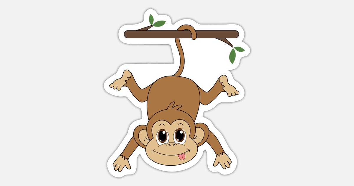 Cute Hanging Monkey Illustration - Free Clipart for Kids & Educators