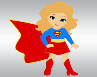 Adorable Supergirl Cartoon Illustration for Kids & Fans