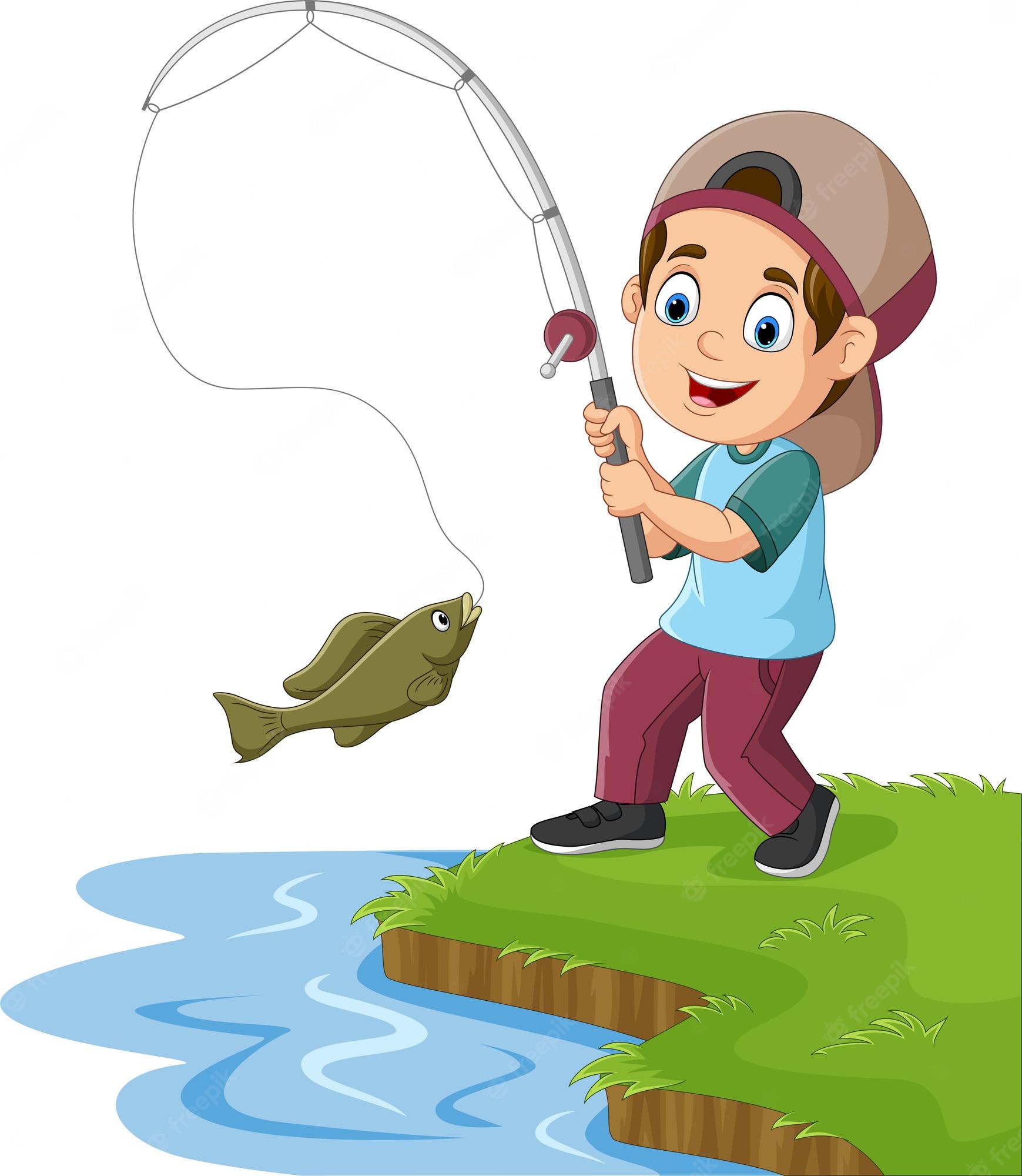 Kids Fishing Vector Art, Icons, and Graphics for Free Download - Clip ...