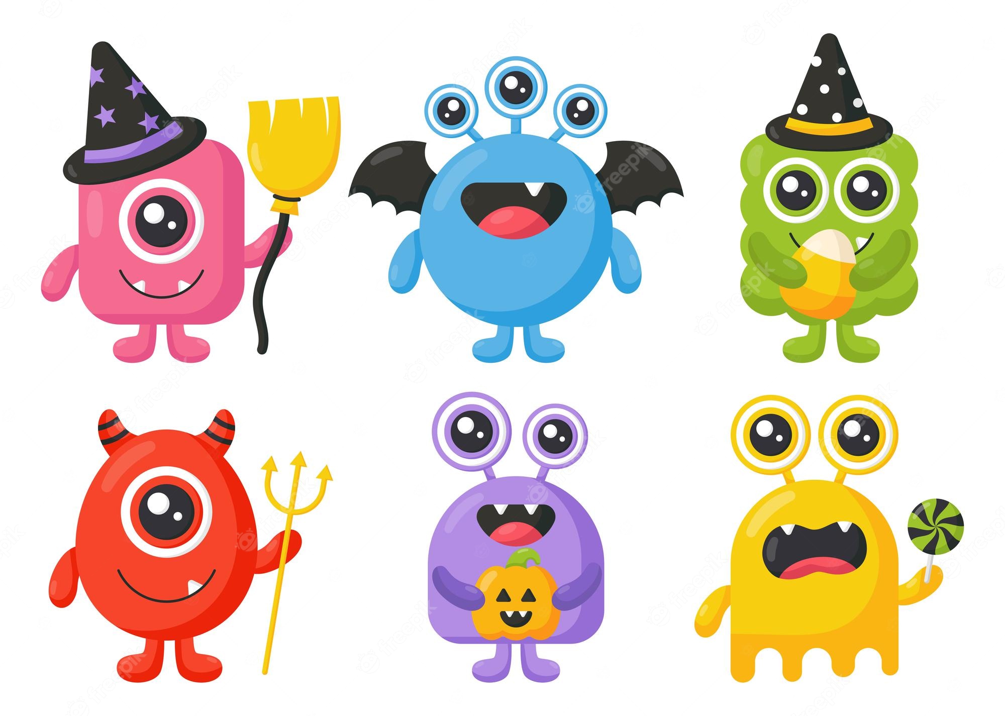 Cute Monsters Vector Clipart Graphic by yulnniya · Creative Fabrica ...
