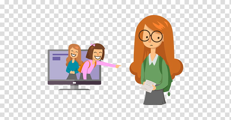 Online Learning Challenges: Teacher and Virtual Students Illustration