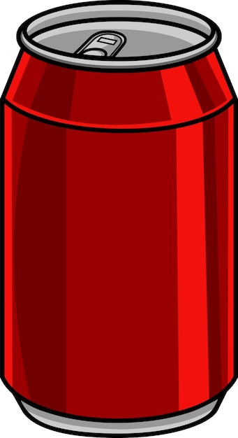Red Aluminum Beverage Can - Vector Illustration for Packaging & Design