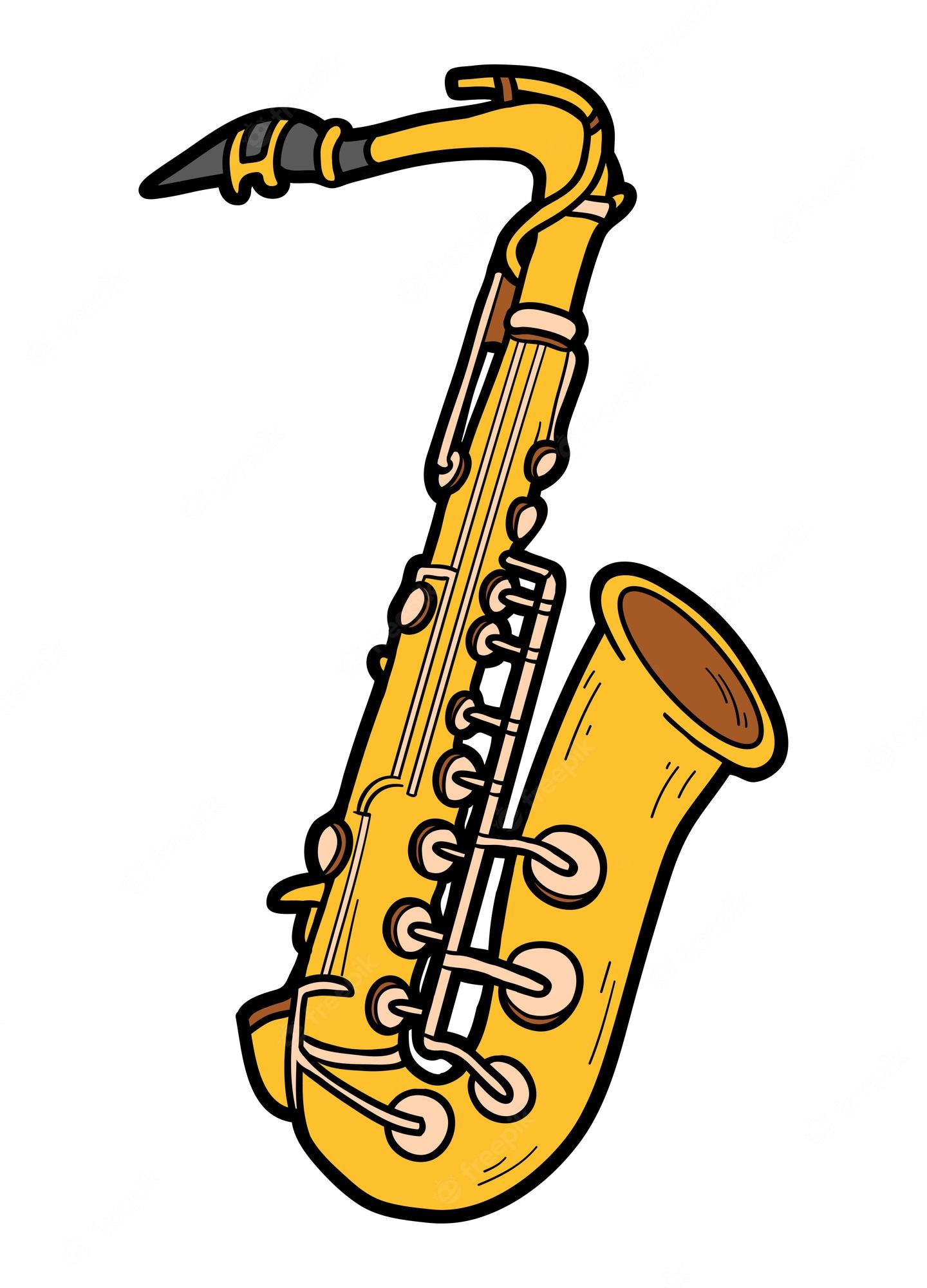 Black And White Saxophone Svg Clipart Musical Instrument Image