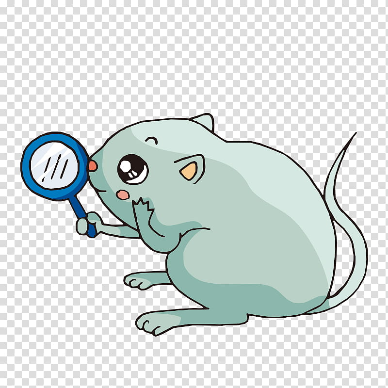Curious Cartoon Mouse with Magnifying Glass - Free PNG Clipart