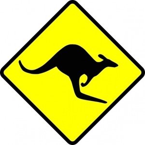 Kangaroo Crossing Warning Sign - Road Safety in Australia