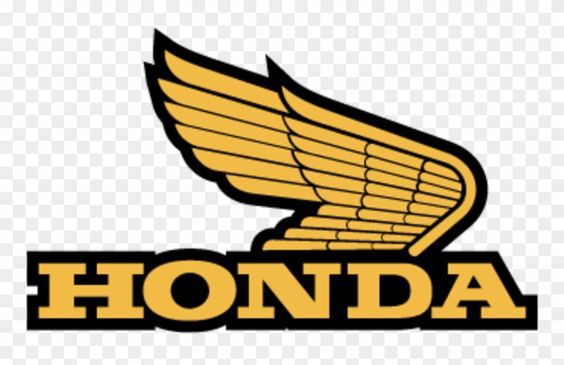 Honda logo featuring golden wing emblem above bold "HONDA" text on transparent background.