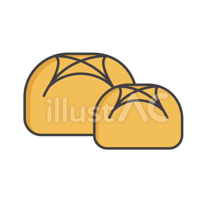 Two golden-brown artisan bread loaves with decorative scoring on top, illustrated in flat vector style.