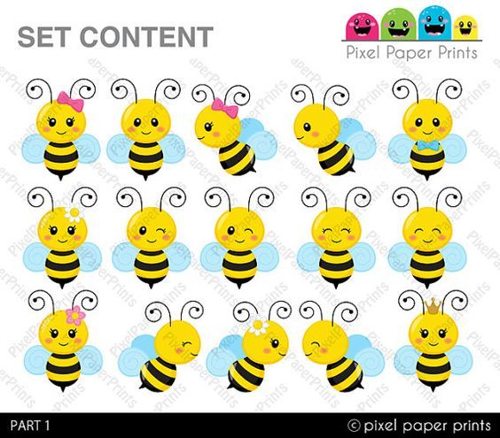 Adorable Bumblebee Clipart Set for Teachers, Designers & Parents | Pixel Paper Prints