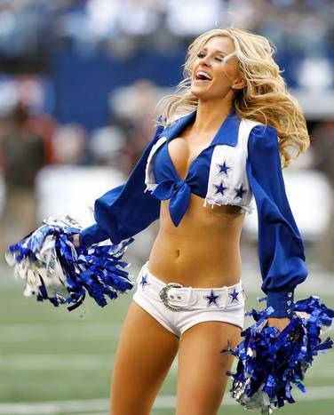 Dallas Cowboys Cheerleader in Action - Official Team Spirit