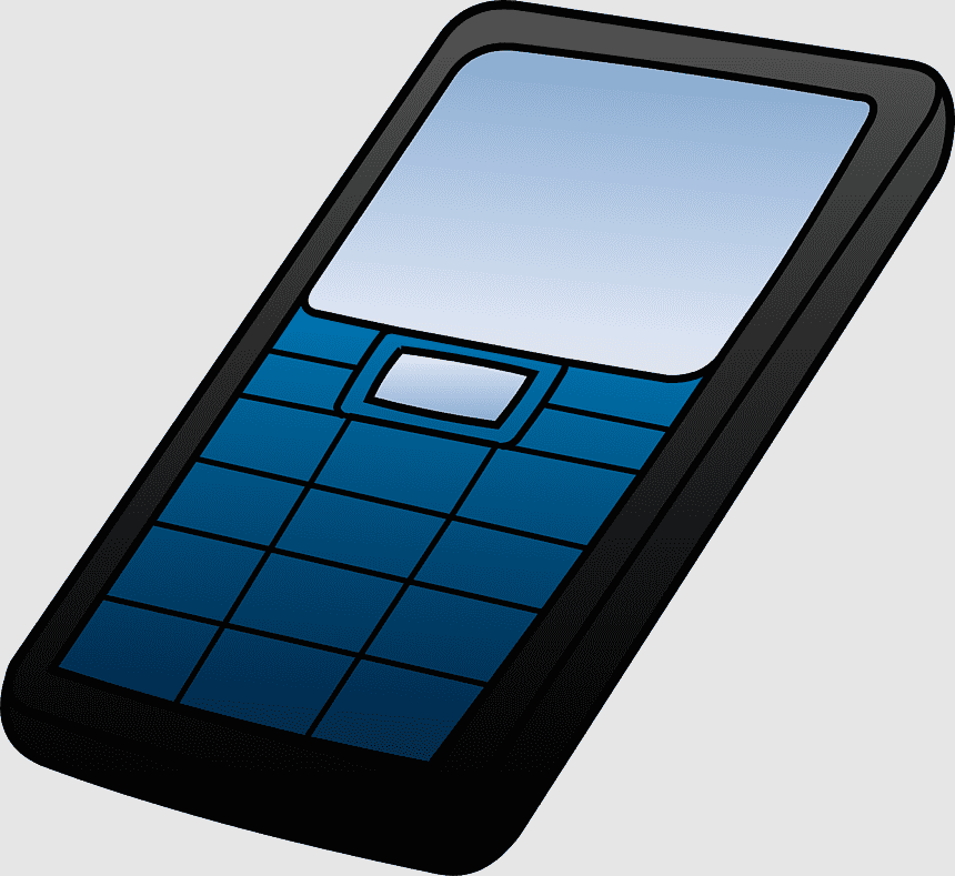 Blue and black classic mobile phone with physical numeric keypad and small screen, angled view.