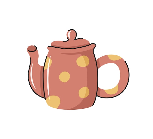 Cute Polka-Dot Teapot Illustration for Tea Lovers & Designers