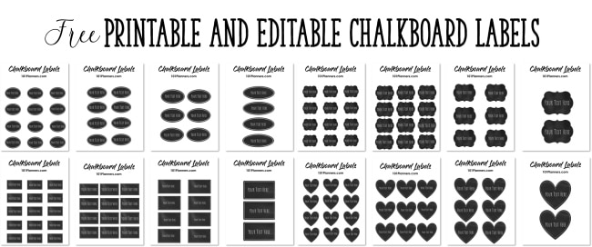 Chalkboard Style Printable Labels - Editable! - The Graphics Fairy