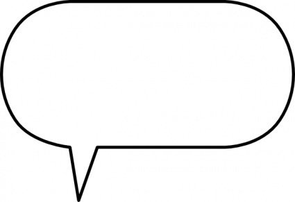 Blank speech bubble outline, vector-style illustration for dialogue or communication concepts.