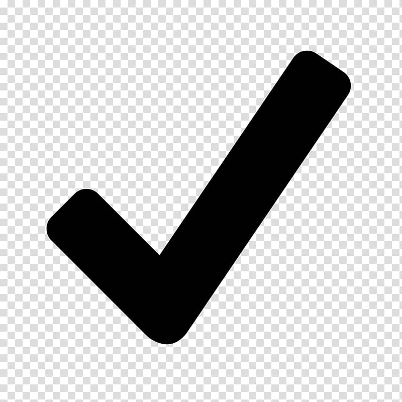 Black checkmark icon on transparent background, indicating confirmation or completion.