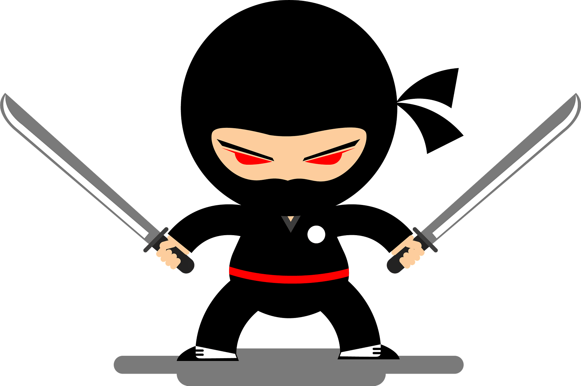 Set Of Cute Ninjas In Various Poses Isolated On White Background - Clip ...