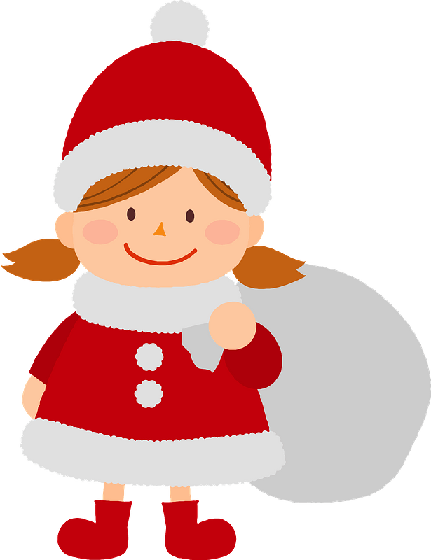 Festive Girl in Santa Costume - Holiday Clipart & Free Download
