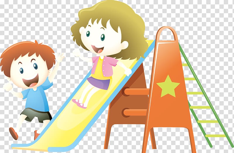 Outdoors and Recreation Clipart-girl going down playground slide