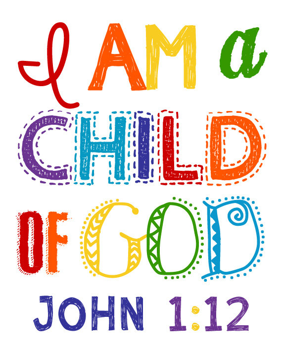 I Am a Child of God - John 1:12 Bible Verse Art | Christian Encouragement