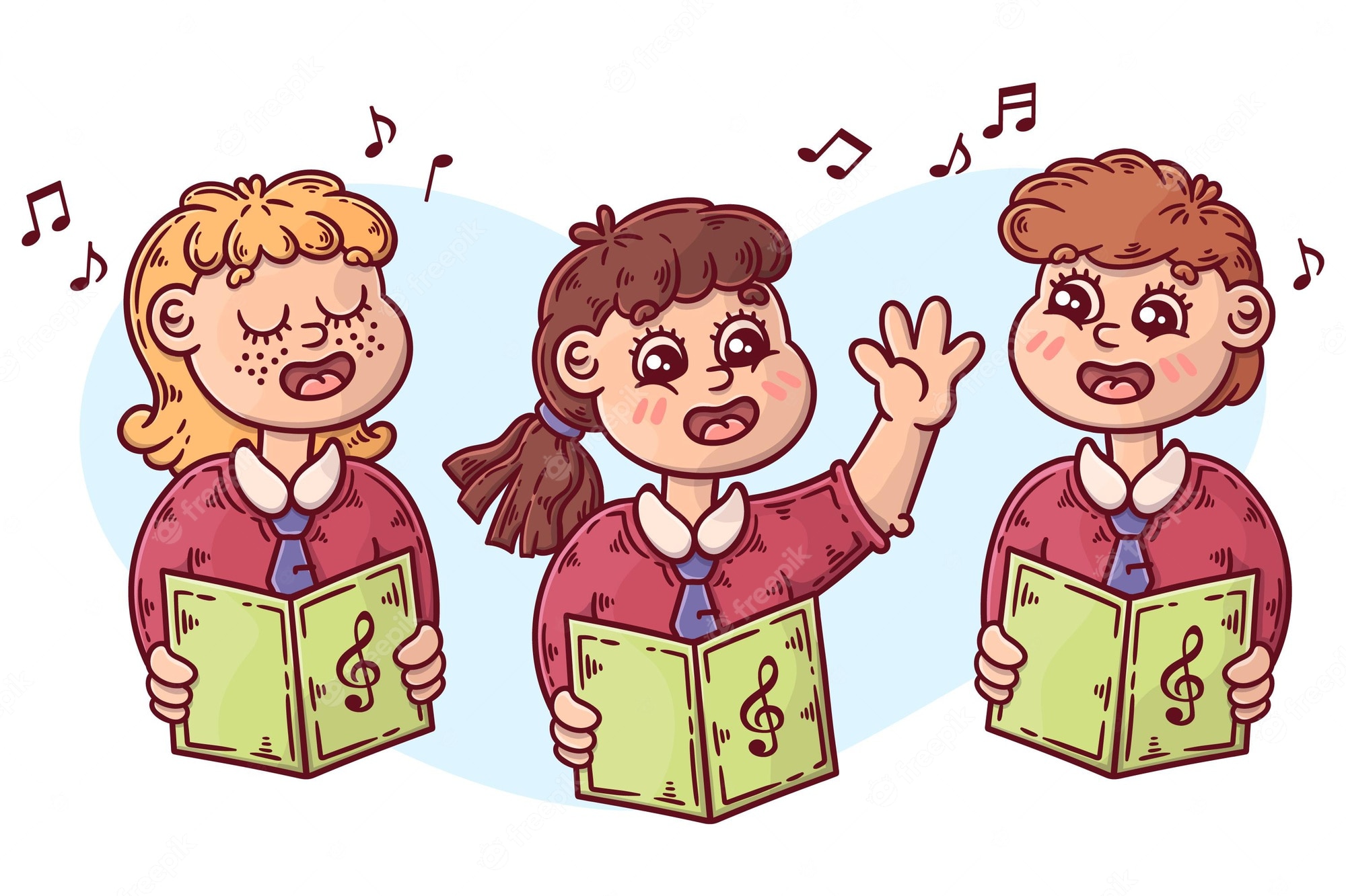 Kids Singing Choir Illustration - Free Vector Art for Education & Music Sites