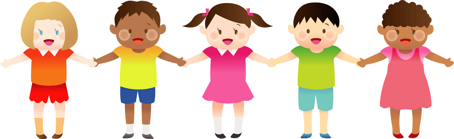 children holding hands clip art