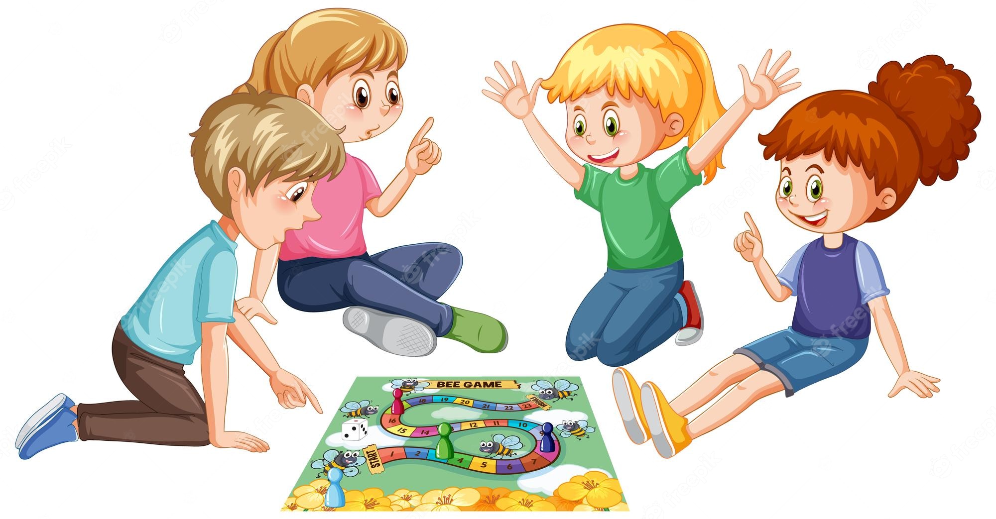 Kids Playing Game Clipart