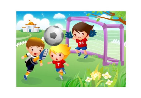 Kids playing football Clipart by Zyan on Dribbble - Clip Art Library