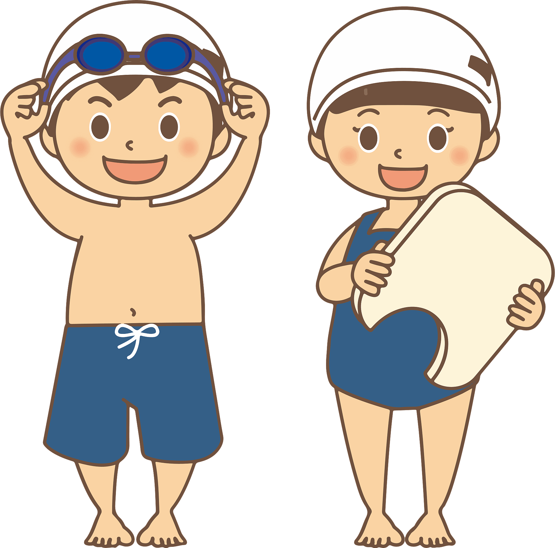 Children Swimming Clipart