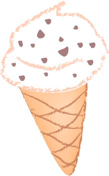 Classic Chocolate Chip Ice Cream Cone - Sweet Treat Illustration