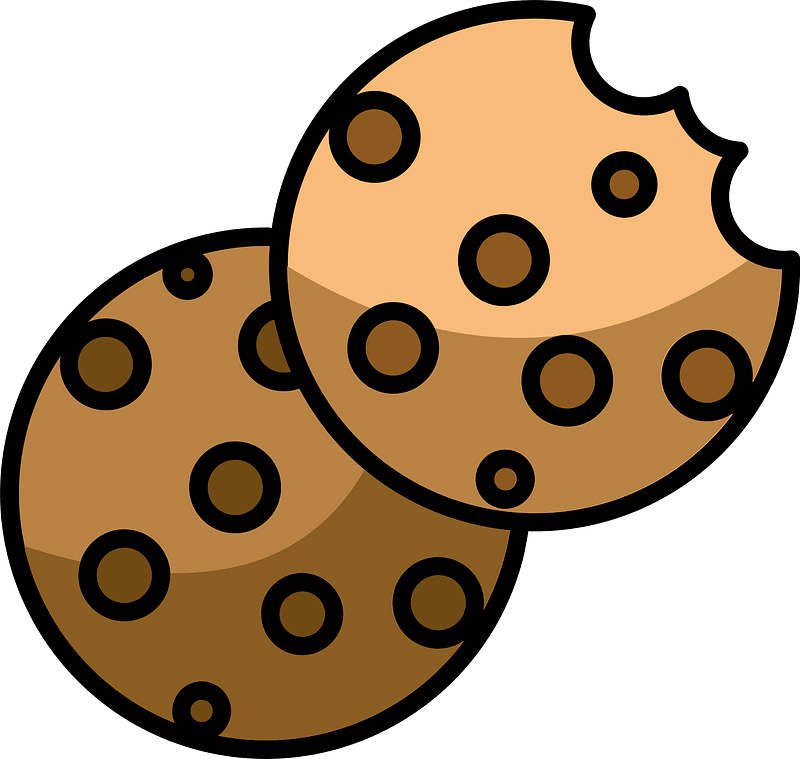 Cartoon Clipart HUGE Chocolate Chip Cookie Dessert Classic Round - Clip ...