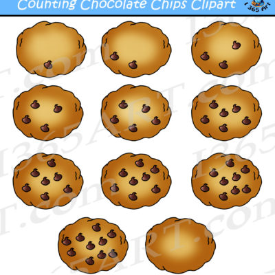 Counting Chocolate Chips Clipart - Educational Math Visual Aid