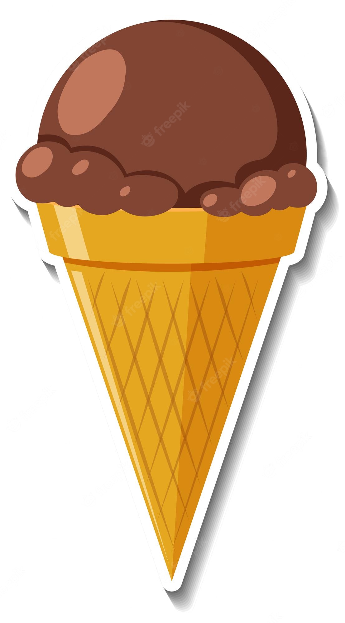 Chocolate Ice Cream Cone Illustration - Free Vector Graphic