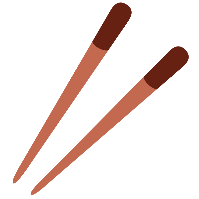 Wooden Chopsticks Icon - Minimalist Food Utensil Illustration