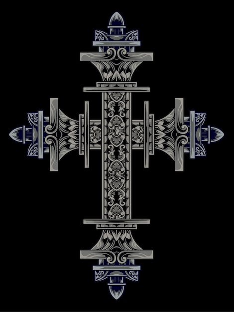 Intricate Gothic Cross Design - Symbolic Religious Artwork