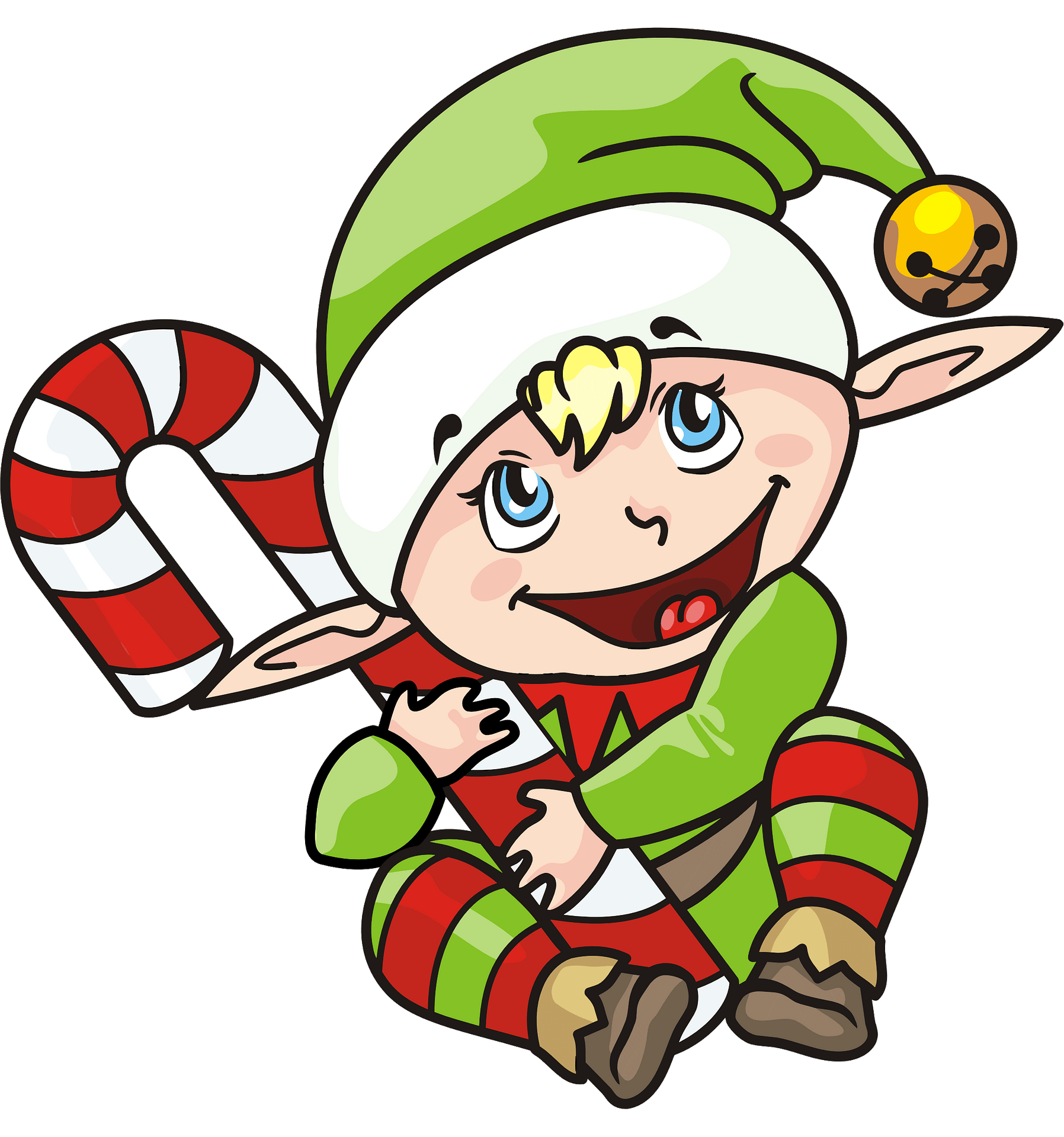 Festive Christmas Elf Cartoon - Free Holiday Illustration