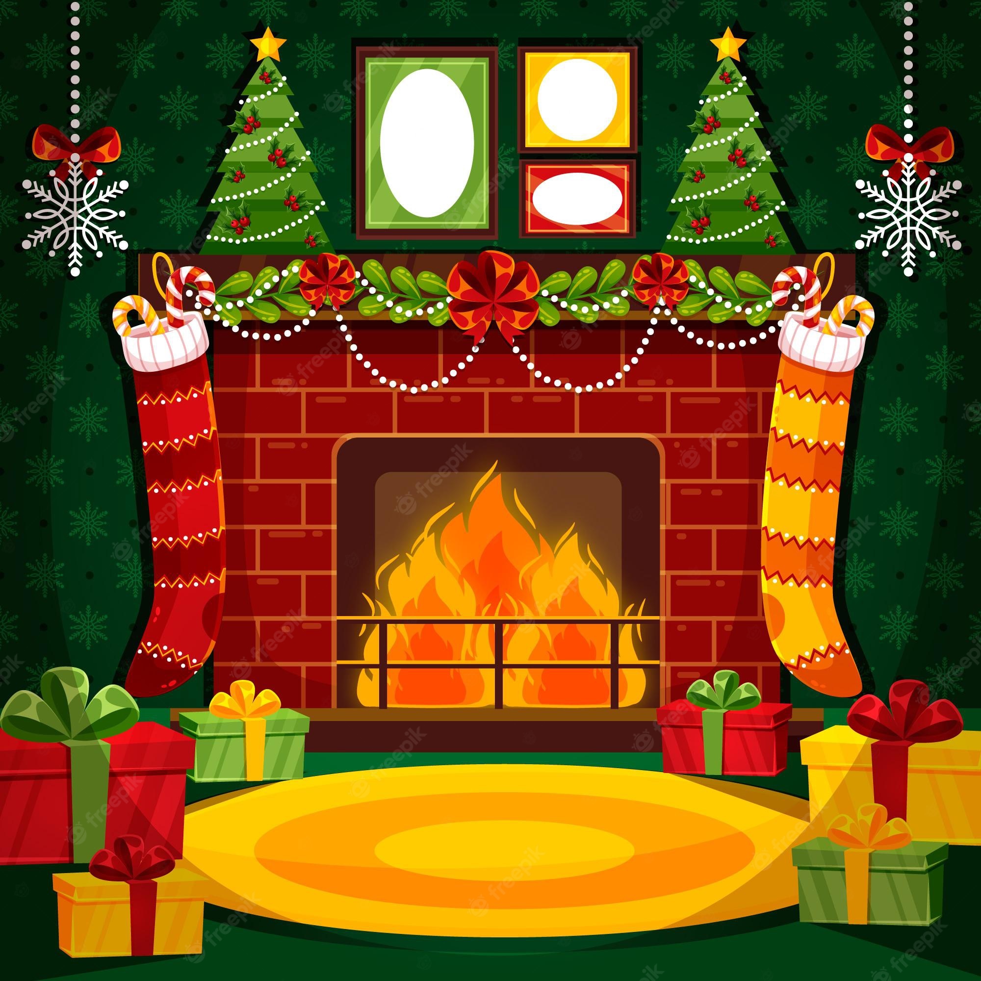 Christmas Fireplace Clip Art Set – Daily Art Hub // Graphics - Clip Art ...