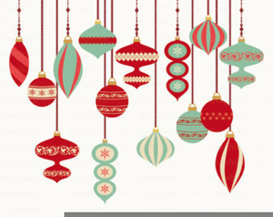 Free Christmas Ornament Clipart - Red & Mint Holiday Decor