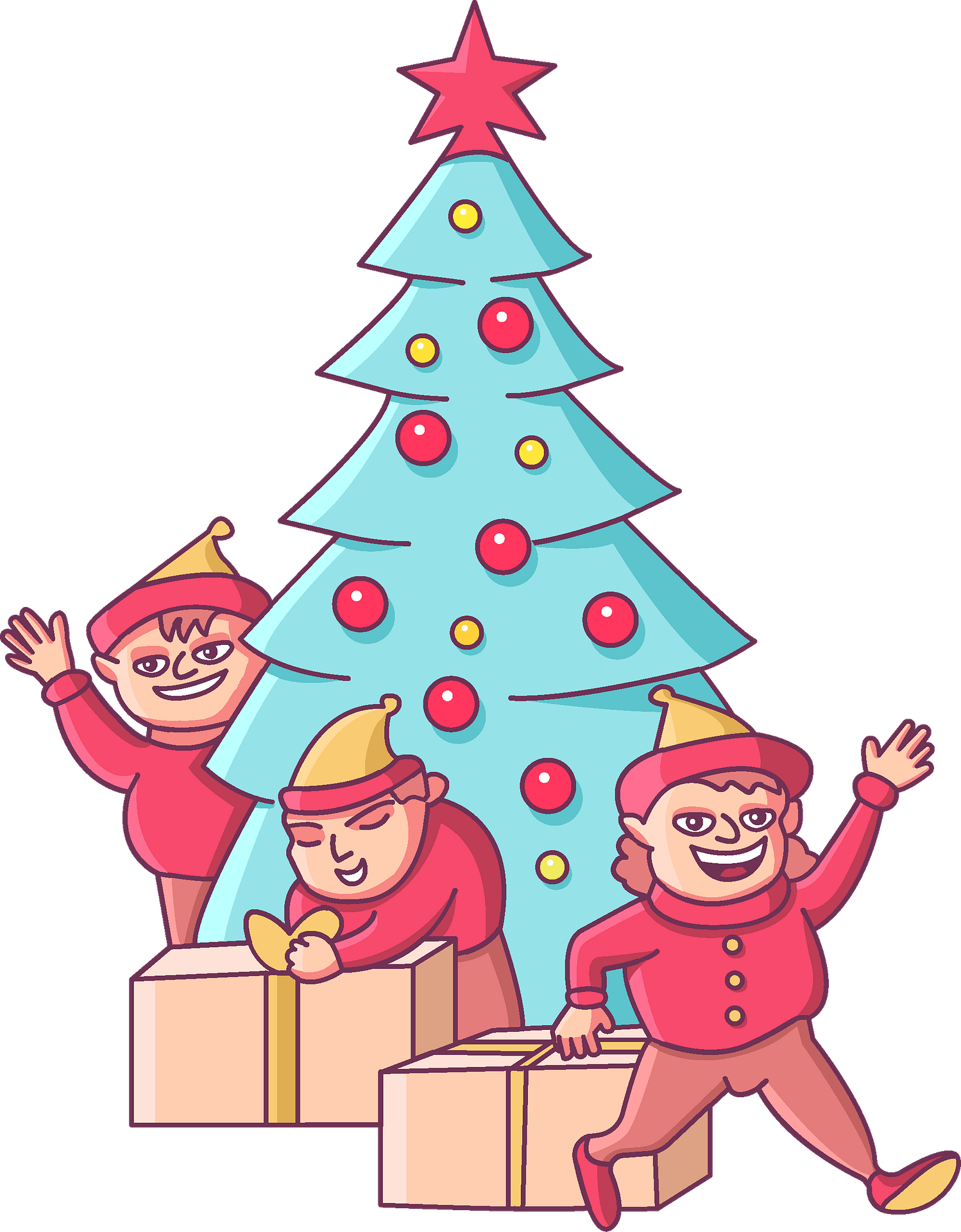 Winter Kids At Christmas Party Night. Royalty Free SVG, Cliparts - Clip Art  Library
