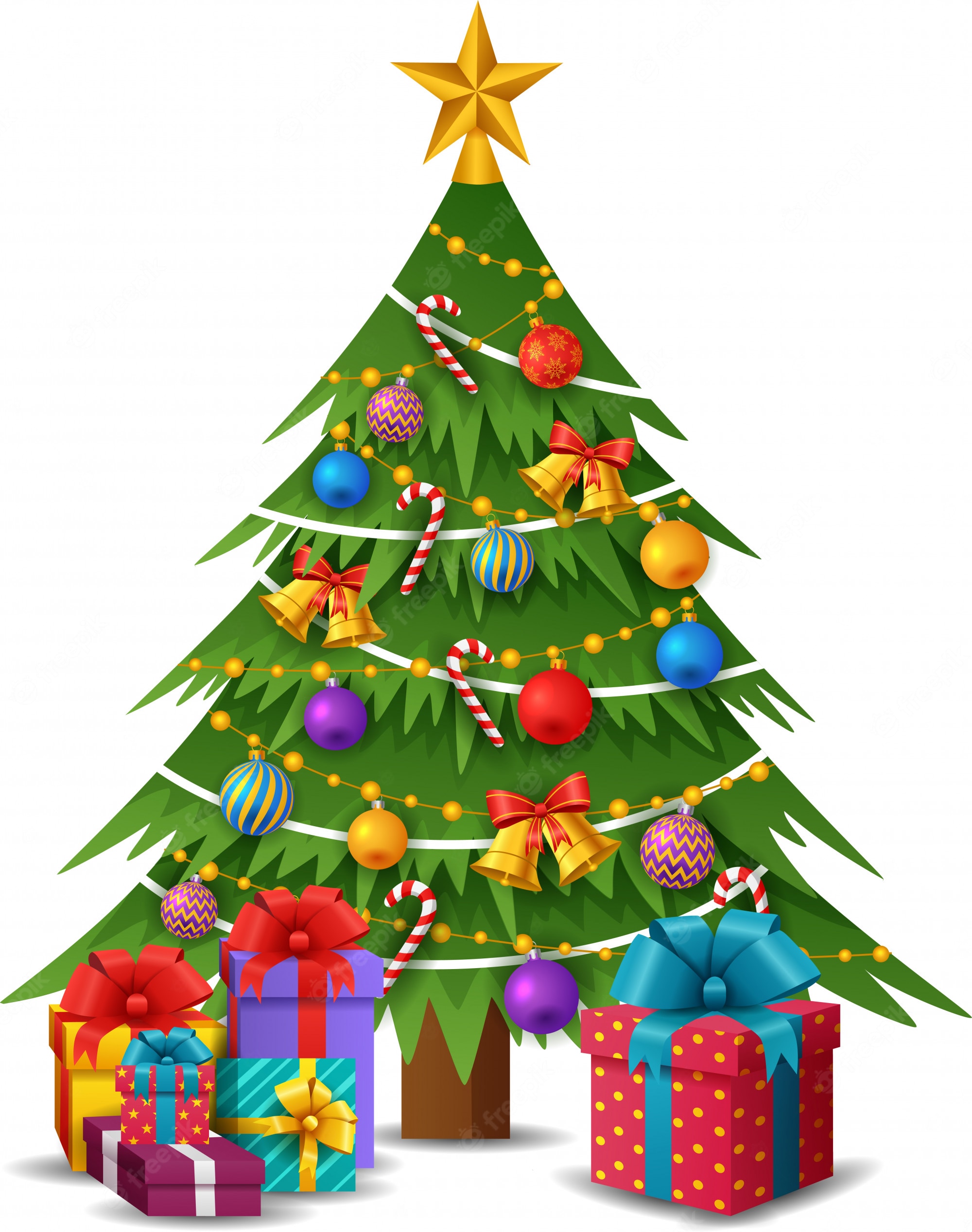 christmas tree with gifts clip art