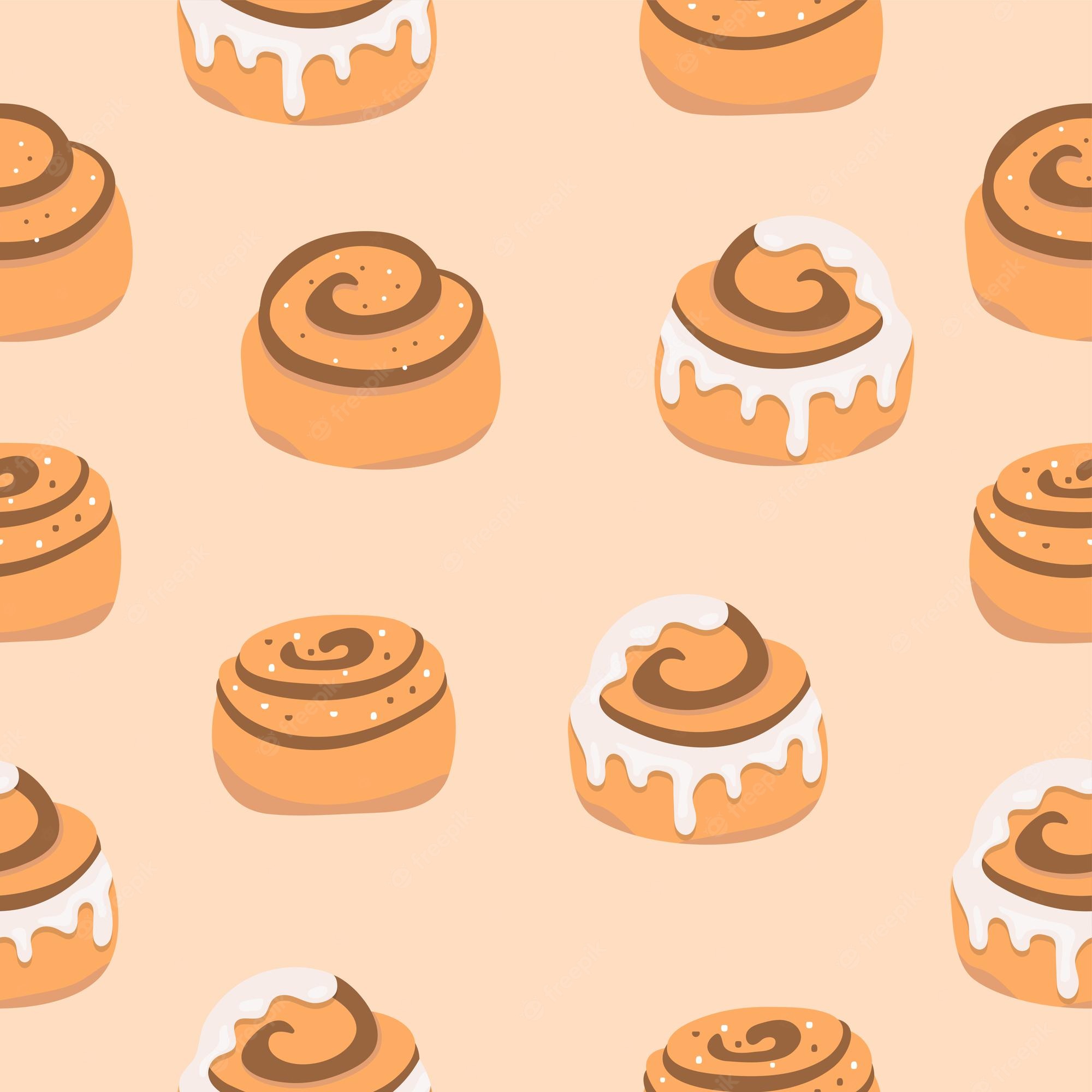 Cinnamon Roll Seamless Background Stock Illustration - Download - Clip ...
