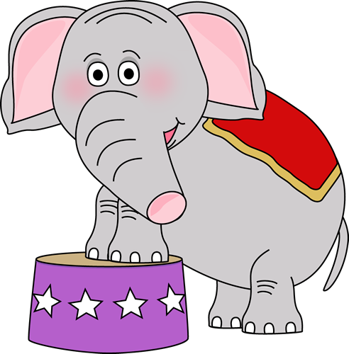 Circus Elephant Cartoon Illustration - Free Clipart for Kids & Educators