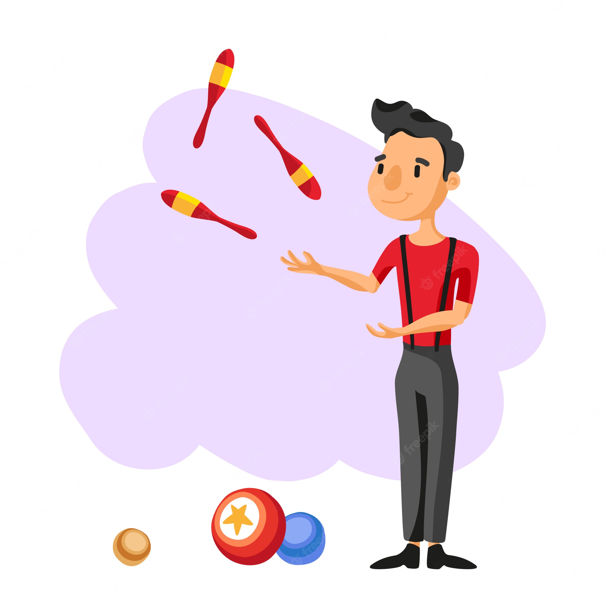 Free Vector | A clown juggling balls on white background - Clip Art Library