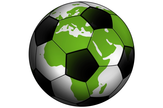 Global Football - Soccer Ball Featuring World Map Design