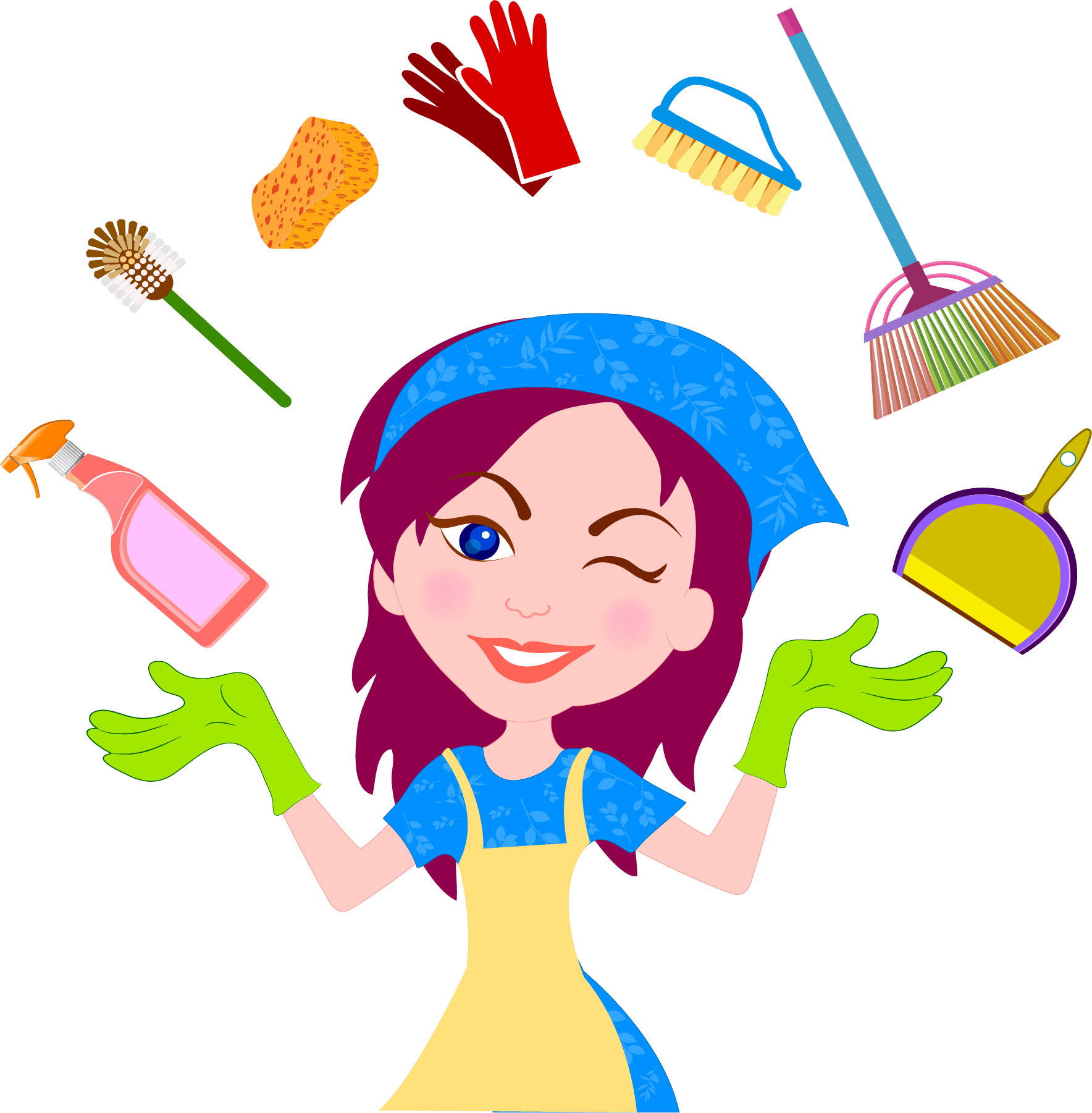 happy cleaning clipart
